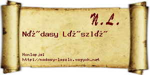 Nádasy László névjegykártya